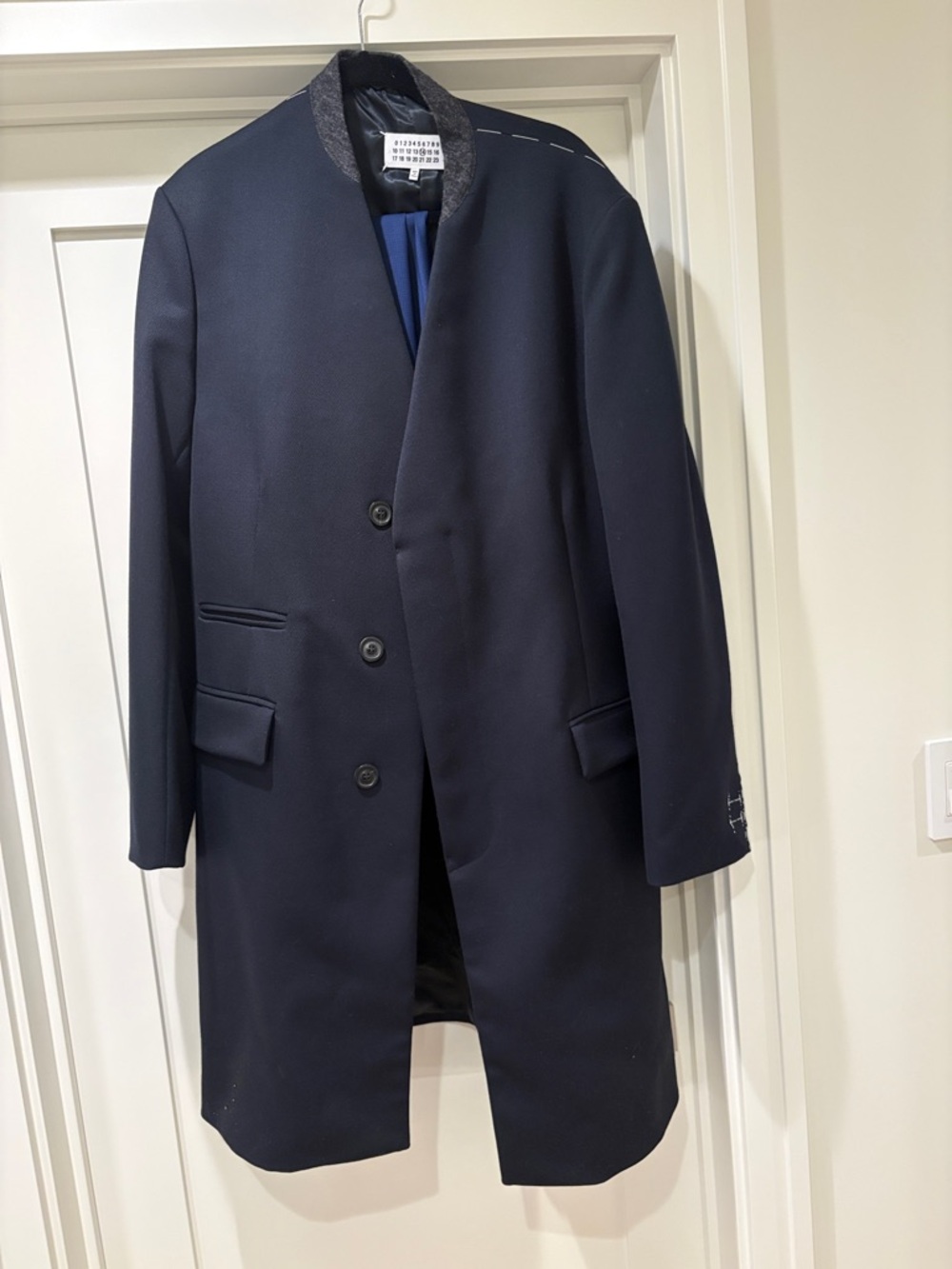 Maison Martin Margiela Navy Wool Pea Coat